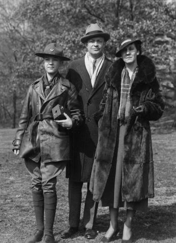 Dwight D. Eisenhower, Mamie, and their son John at Rock Creek Park in Washington, DC, 1933 [62-288-1]